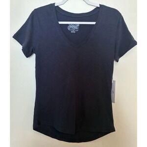 Southern Tide V-Neck Knit Cotton T-Shirt Nautical Navy Short Sleeve XS